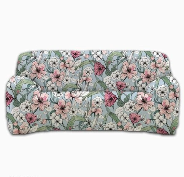 Strechable Soft Printed Sofa Cover or Slipcover Will Protect Couch - Free Size, , Polycoton, Printed, Multipack1